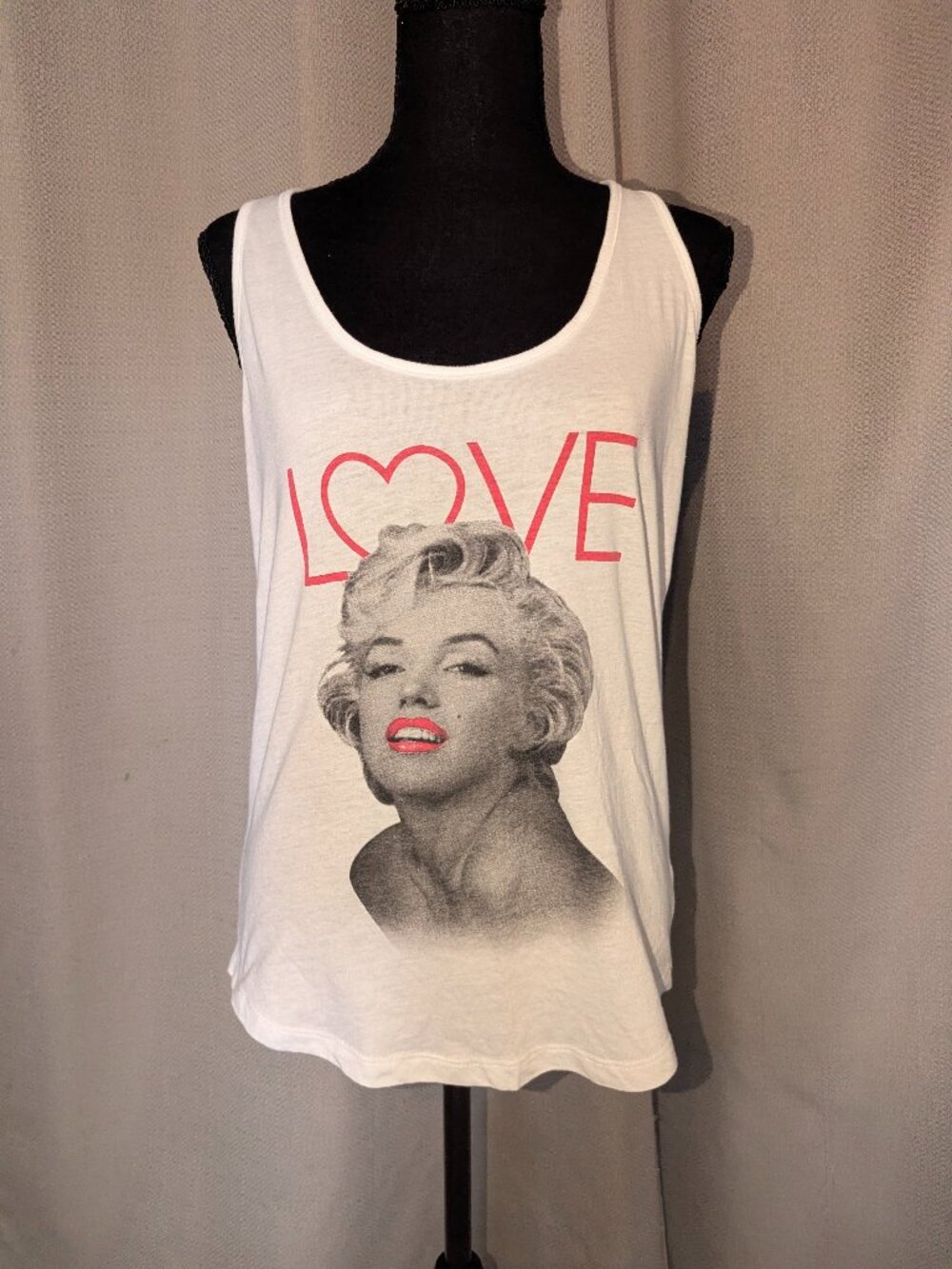 White Graphic 'LOVE' Tank Top with Pink Accent